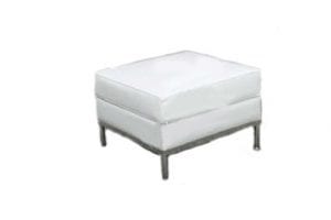 White Leather Ottoman
