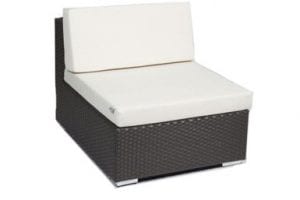 Brown Rattan Armless Chair