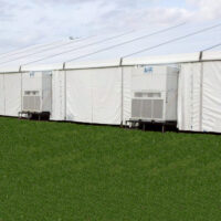 20 ton vertical a/c units in a 20m structure tent.